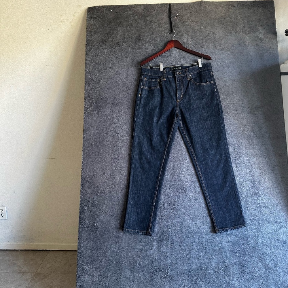 Anchor Blue Men's Dark Denim Slim Jeans High Rise Sleek SZ 33/30